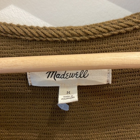 Madewell Texture and Thread Balloon Sleeve Ponte Dress in Olive Green NWOT - Picture 7 of 12